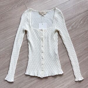 NWT Sezane Gilet Ambroise Cardigan Sweater Cream in XS